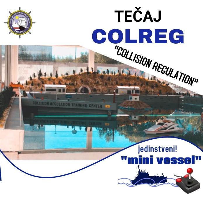 Tečaj COLREG - Collision Regulation, poster s mini modelom broda