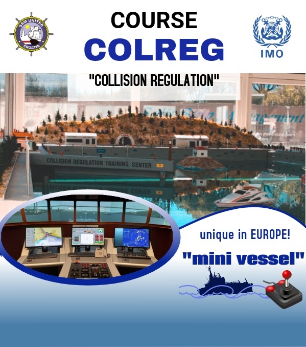 Tečaj COLREG - Collision Regulation, poster s mini modelom broda